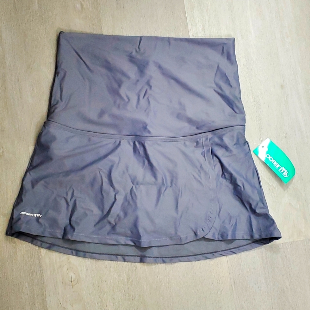 Oceanlily High Waist Over The Belly Maternity Swimwear Swim Skirt-Swim Bottom M